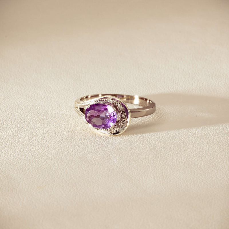 Deja Vu Mixed Carat White Gold Amethyst & Diamond Ring - Ring - Walker & Hall
