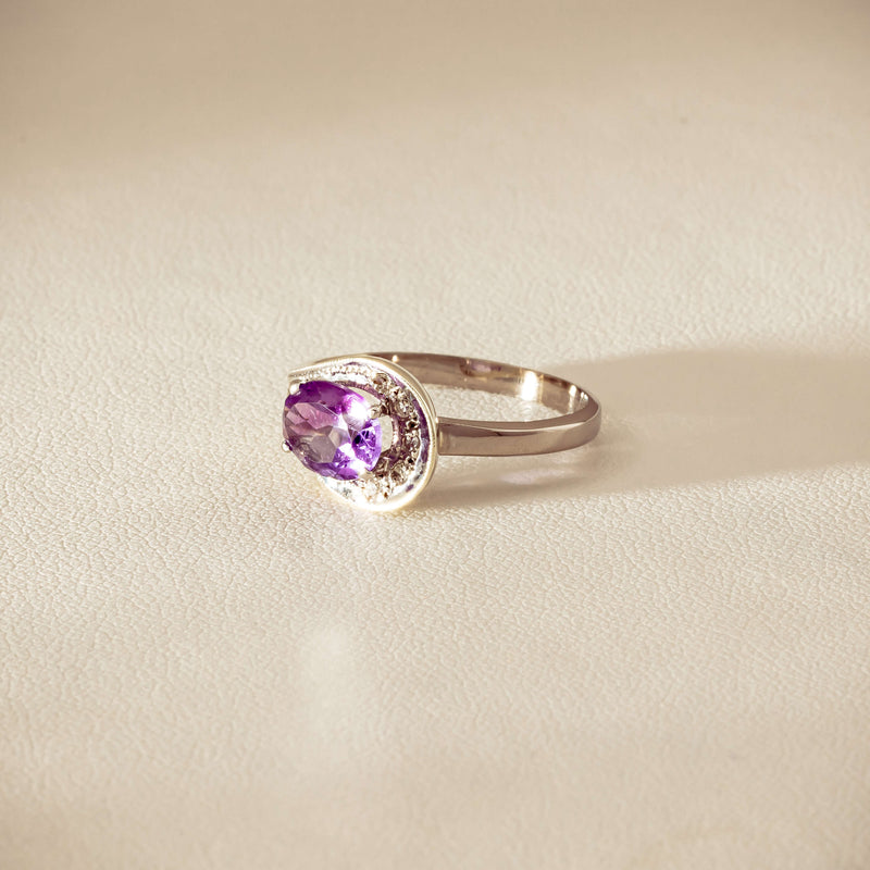 Deja Vu Mixed Carat White Gold Amethyst & Diamond Ring - Ring - Walker & Hall