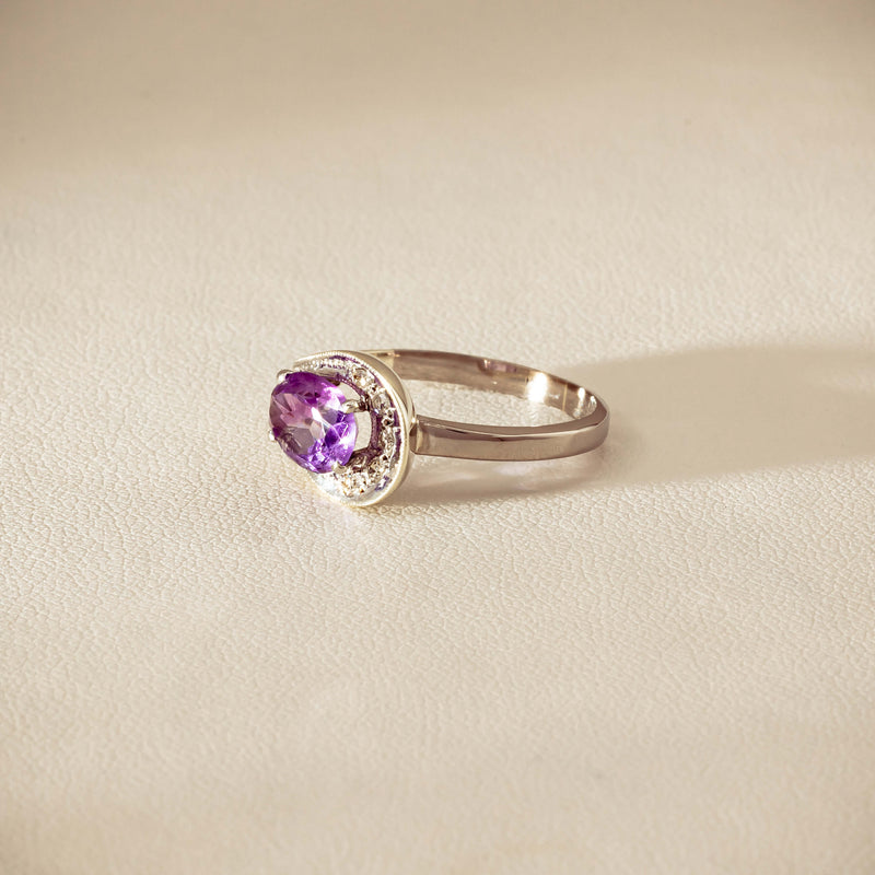 Deja Vu Mixed Carat White Gold Amethyst & Diamond Ring - Ring - Walker & Hall