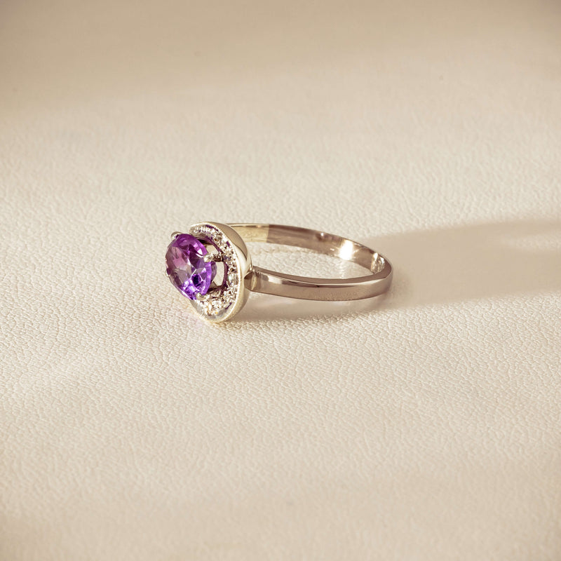 Deja Vu Mixed Carat White Gold Amethyst & Diamond Ring - Ring - Walker & Hall