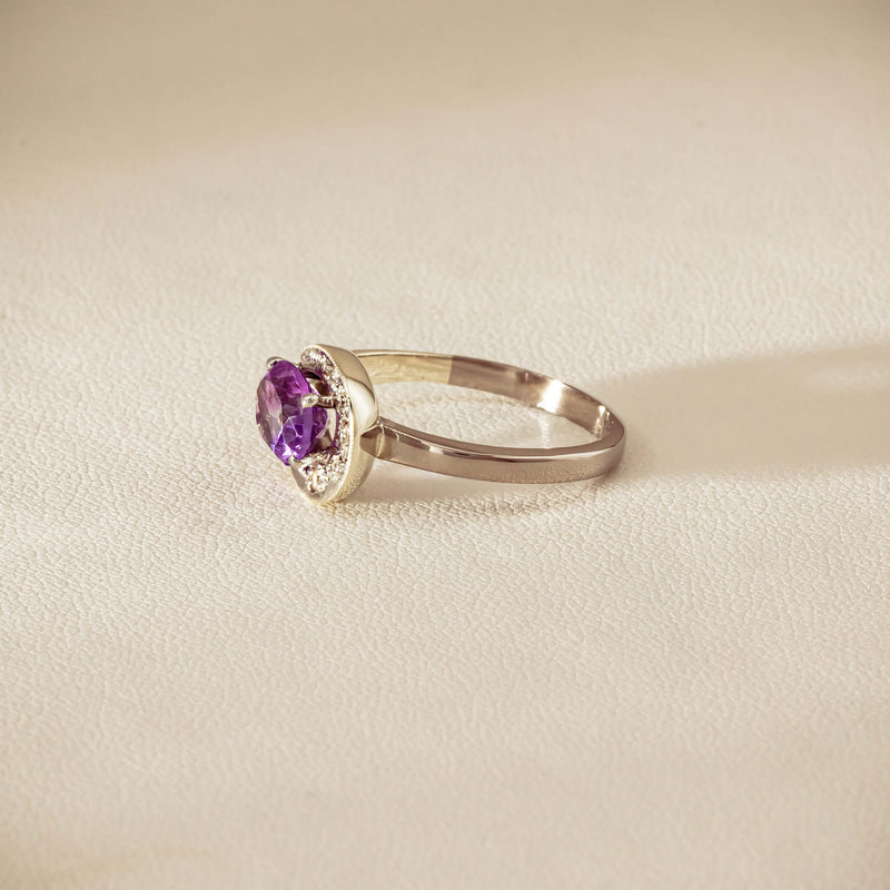 Deja Vu Mixed Carat White Gold Amethyst & Diamond Ring - Ring - Walker & Hall