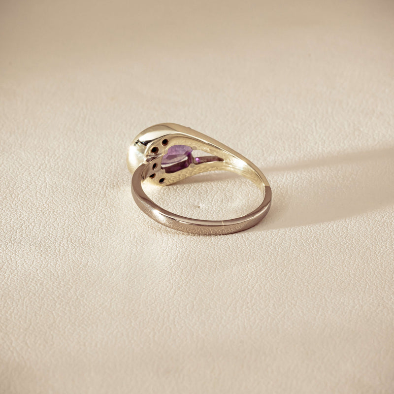 Deja Vu Mixed Carat White Gold Amethyst & Diamond Ring - Ring - Walker & Hall