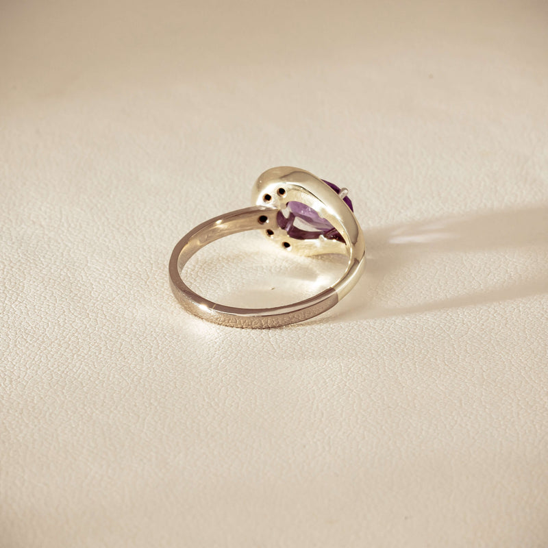 Deja Vu Mixed Carat White Gold Amethyst & Diamond Ring - Ring - Walker & Hall