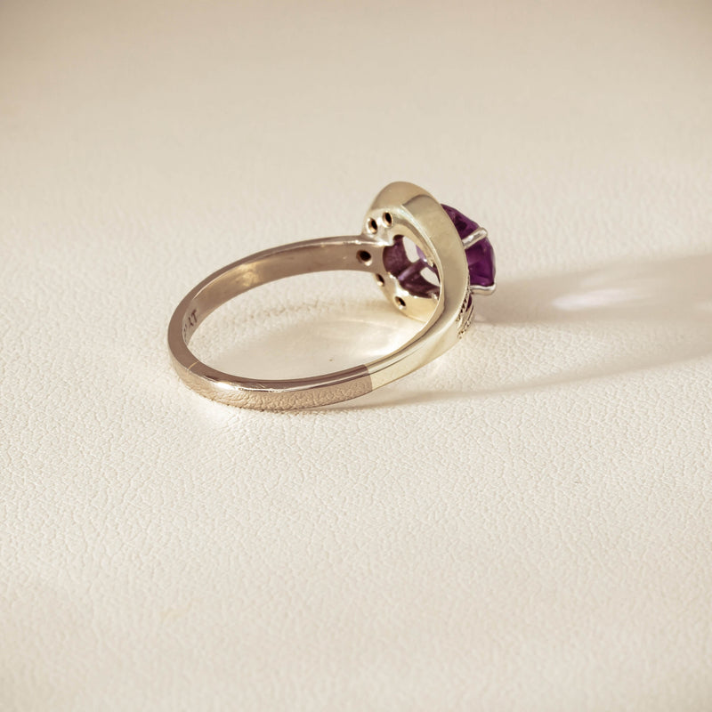 Deja Vu 18ct White Gold / Silver Amethyst & Diamond Ring - Ring - Walker & Hall