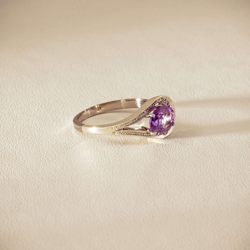 Deja Vu Mixed Carat White Gold Amethyst & Diamond Ring - Ring - Walker & Hall