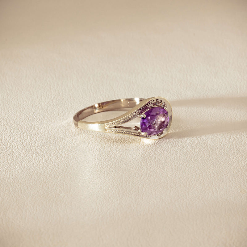 Deja Vu Mixed Carat White Gold Amethyst & Diamond Ring - Ring - Walker & Hall