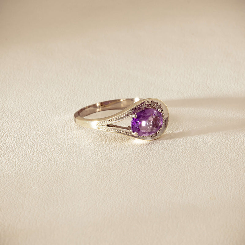 Deja Vu Mixed Carat White Gold Amethyst & Diamond Ring - Ring - Walker & Hall