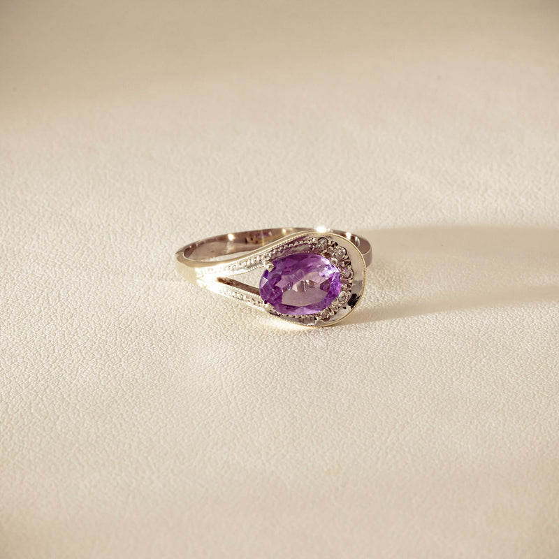 Deja Vu Mixed Carat White Gold Amethyst & Diamond Ring - Ring - Walker & Hall