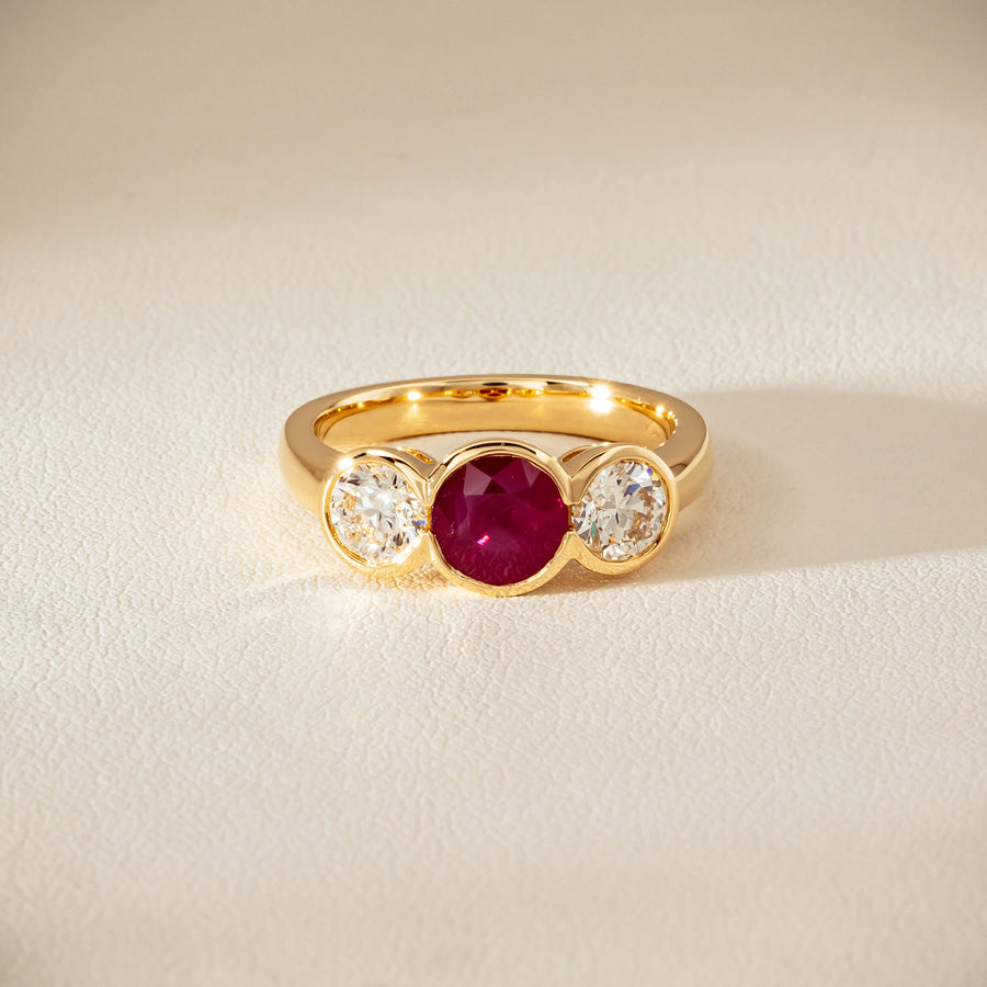 18ct Yellow Gold 1.30ct Ruby & Diamond Natalia Ring