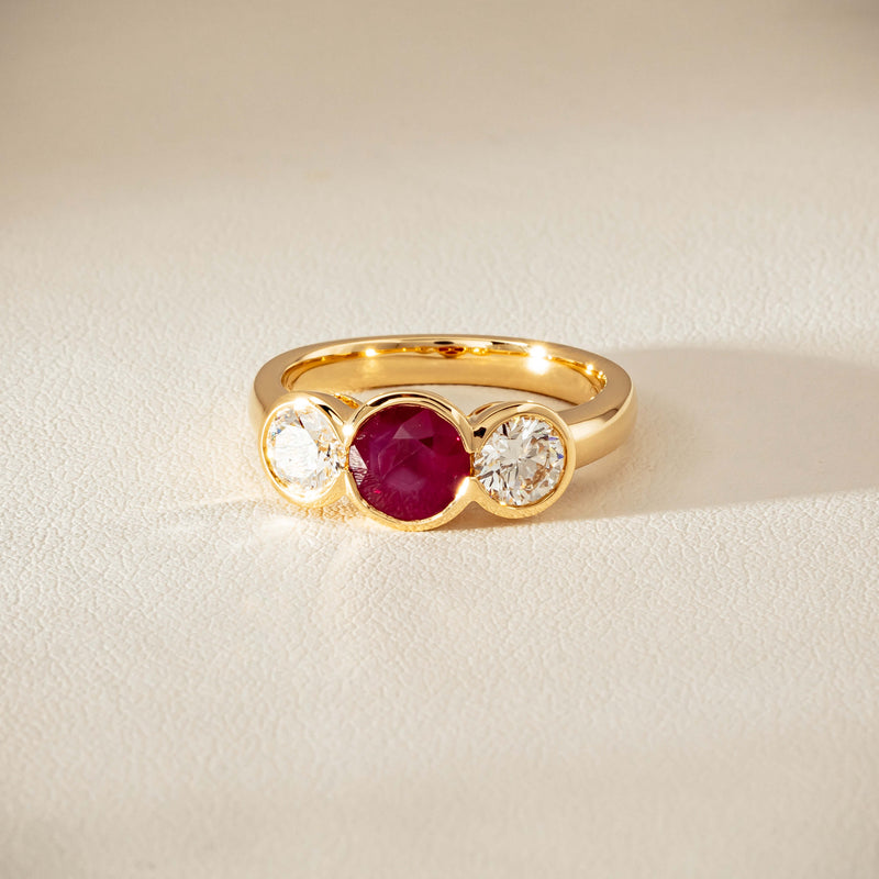 18ct Yellow Gold 1.30ct Ruby & Diamond Natalia Ring
