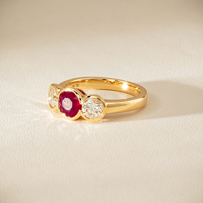 18ct Yellow Gold 1.30ct Ruby & Diamond Natalia Ring
