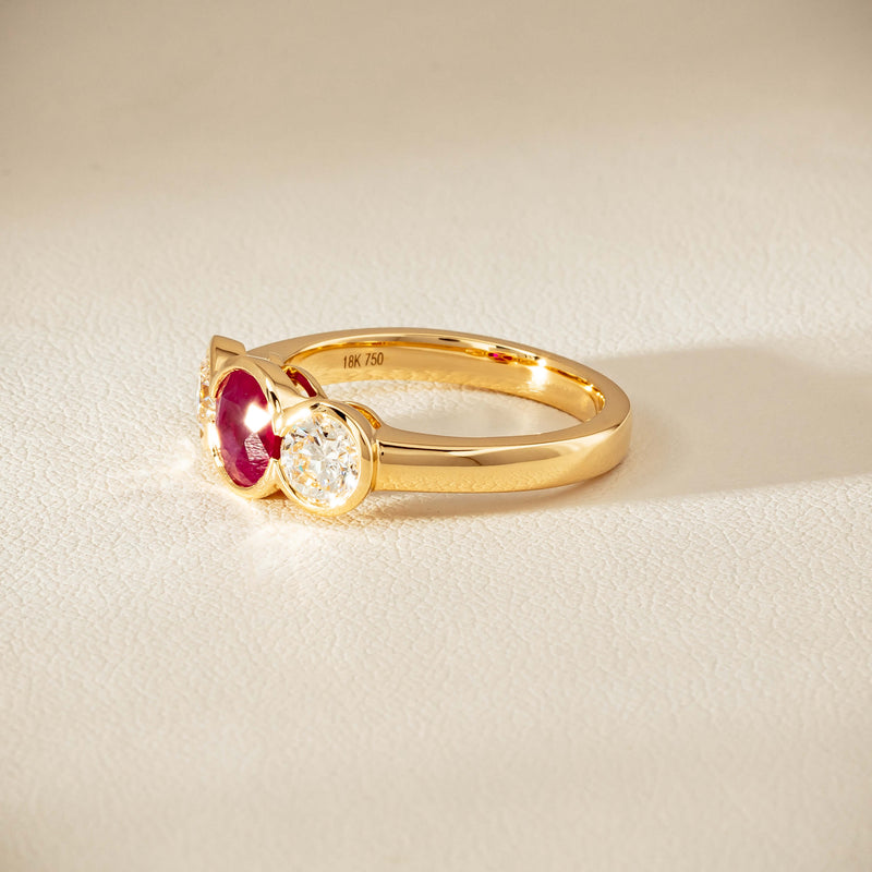 18ct Yellow Gold 1.30ct Ruby & Diamond Natalia Ring
