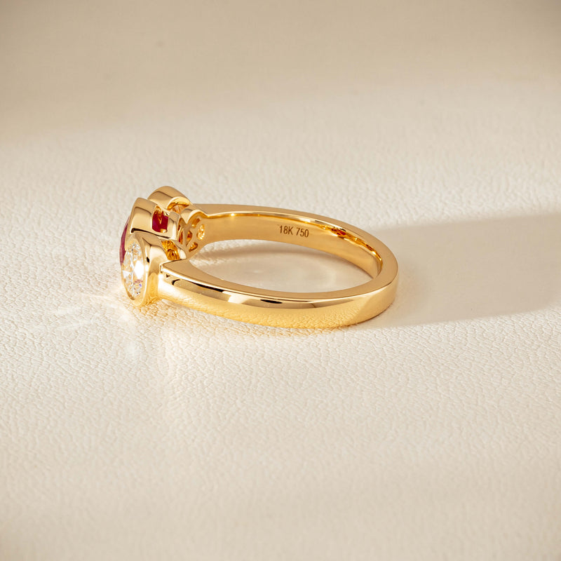18ct Yellow Gold 1.30ct Ruby & Diamond Natalia Ring