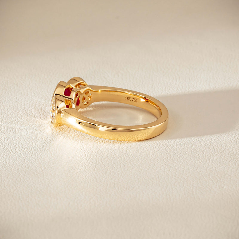 18ct Yellow Gold 1.30ct Ruby & Diamond Natalia Ring