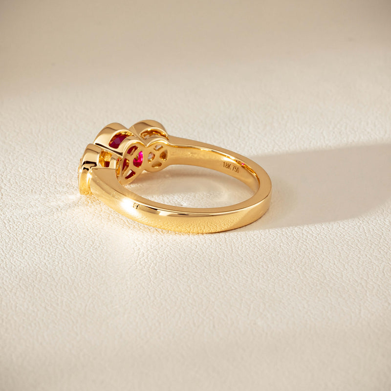 18ct Yellow Gold 1.30ct Ruby & Diamond Natalia Ring