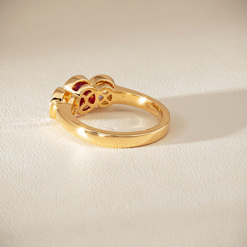 18ct Yellow Gold 1.30ct Ruby & Diamond Natalia Ring