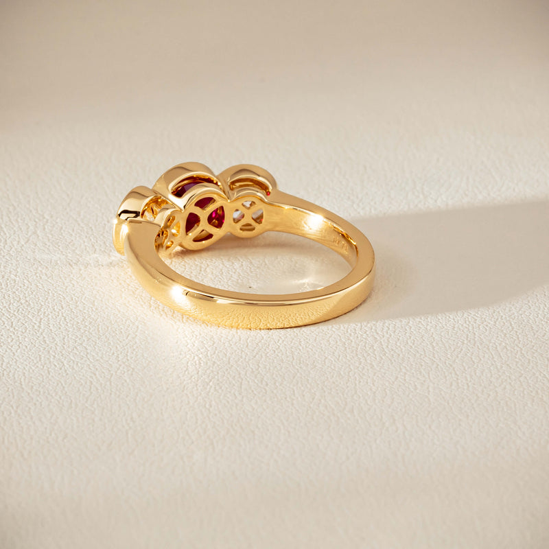 18ct Yellow Gold 1.30ct Ruby & Diamond Natalia Ring