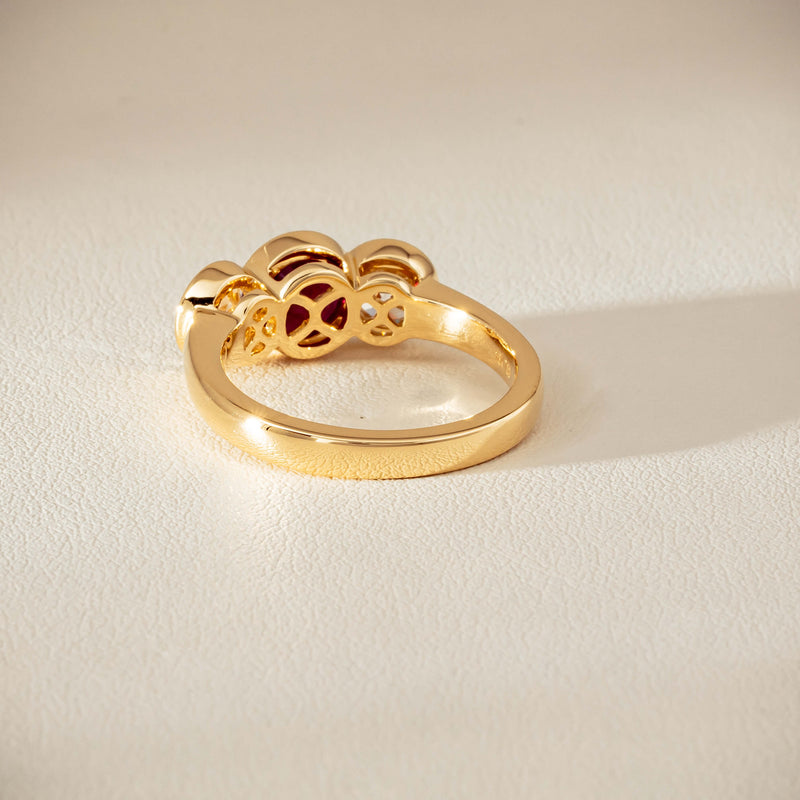 18ct Yellow Gold 1.30ct Ruby & Diamond Natalia Ring
