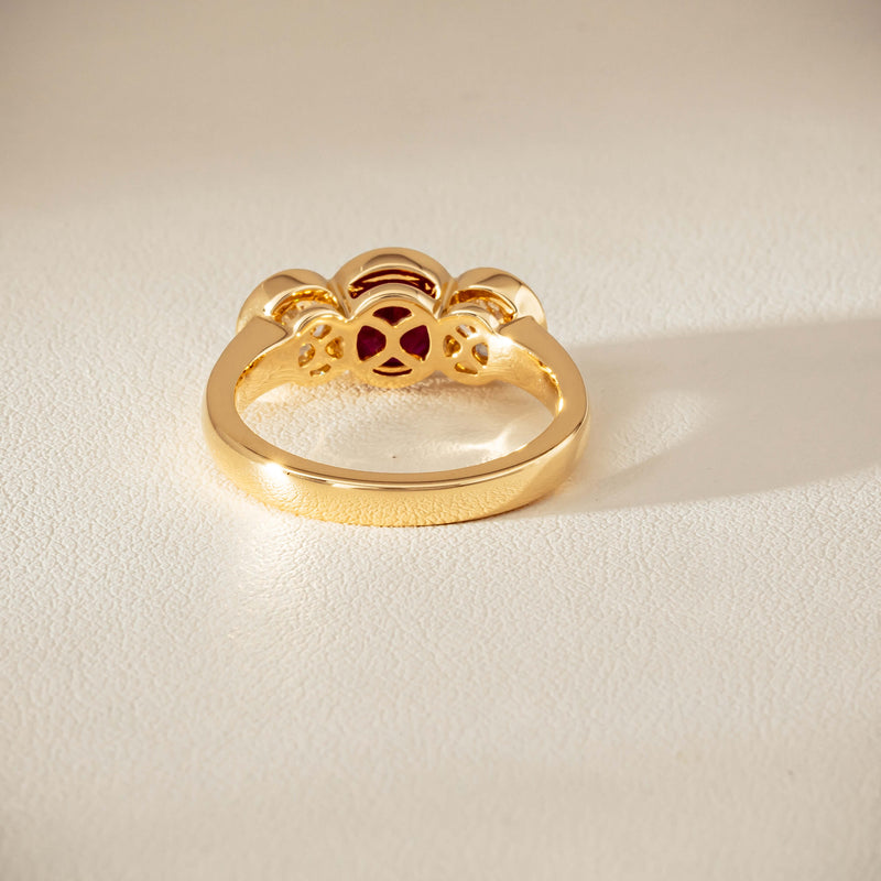 18ct Yellow Gold 1.30ct Ruby & Diamond Natalia Ring