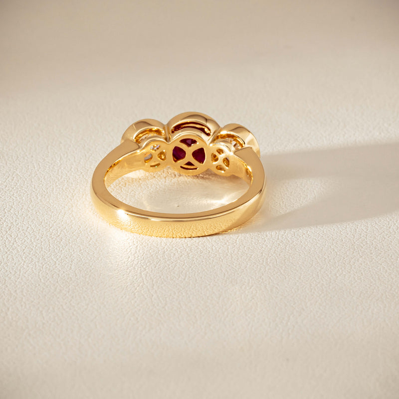 18ct Yellow Gold 1.30ct Ruby & Diamond Natalia Ring
