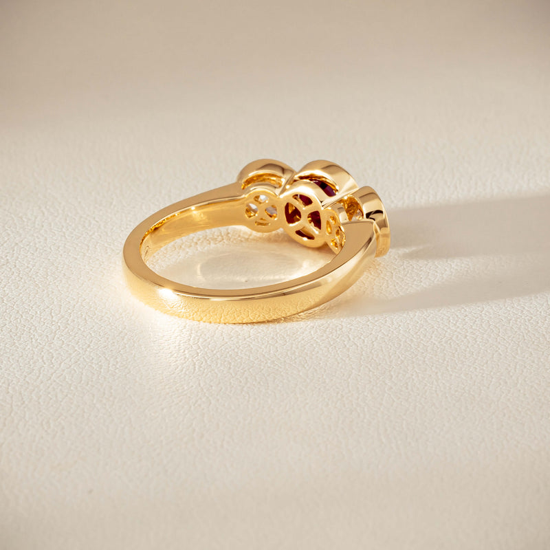 18ct Yellow Gold 1.30ct Ruby & Diamond Natalia Ring