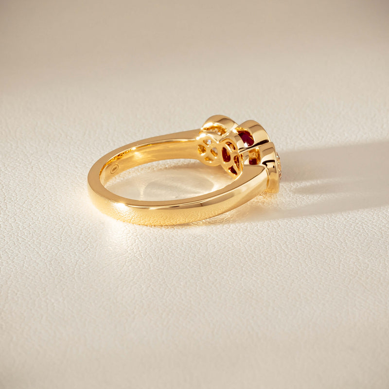 18ct Yellow Gold 1.30ct Ruby & Diamond Natalia Ring