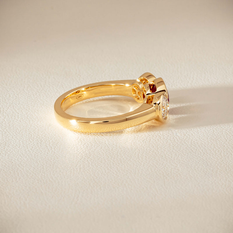 18ct Yellow Gold 1.30ct Ruby & Diamond Natalia Ring