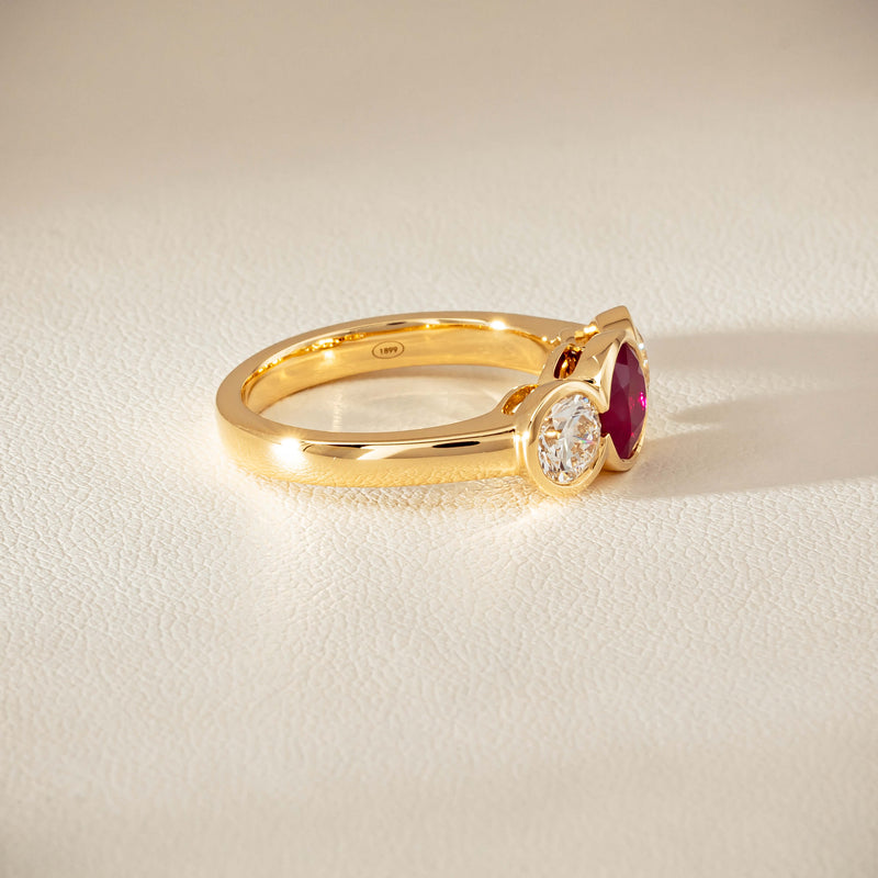 18ct Yellow Gold 1.30ct Ruby & Diamond Natalia Ring