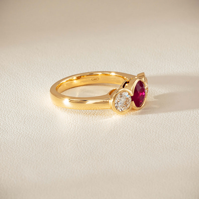 18ct Yellow Gold 1.30ct Ruby & Diamond Natalia Ring
