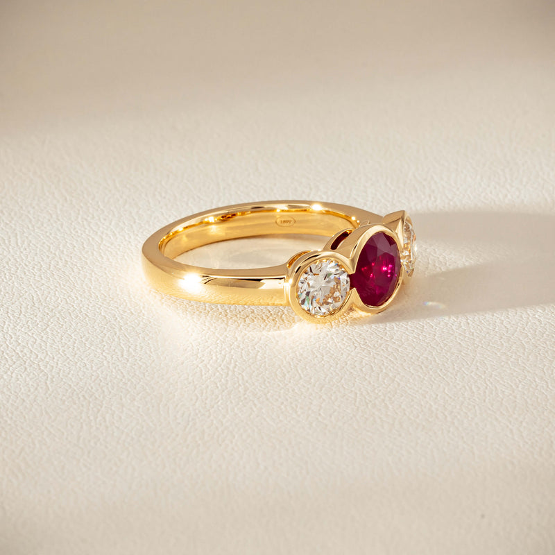 18ct Yellow Gold 1.30ct Ruby & Diamond Natalia Ring