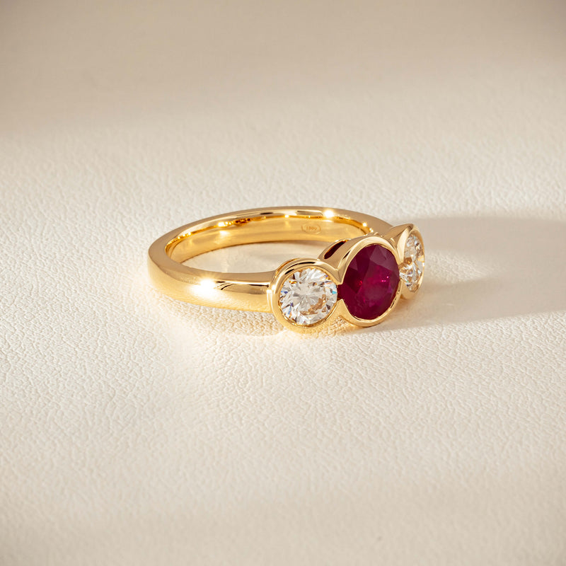 18ct Yellow Gold 1.30ct Ruby & Diamond Natalia Ring