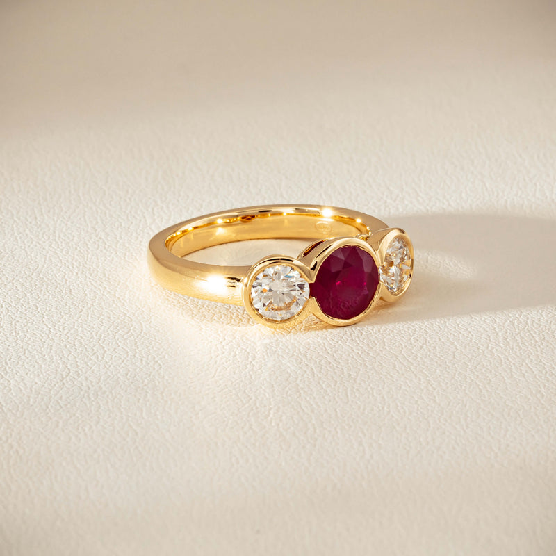 18ct Yellow Gold 1.30ct Ruby & Diamond Natalia Ring