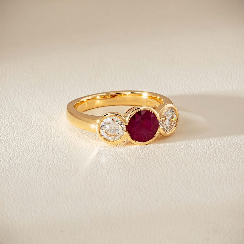 18ct Yellow Gold 1.30ct Ruby & Diamond Natalia Ring