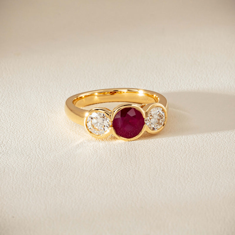 18ct Yellow Gold 1.30ct Ruby & Diamond Natalia Ring