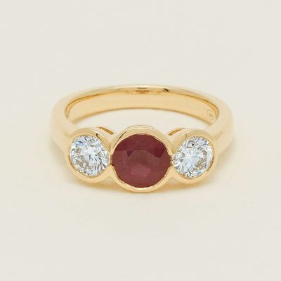 18ct Yellow Gold 1.30ct Ruby & Diamond Natalia Ring