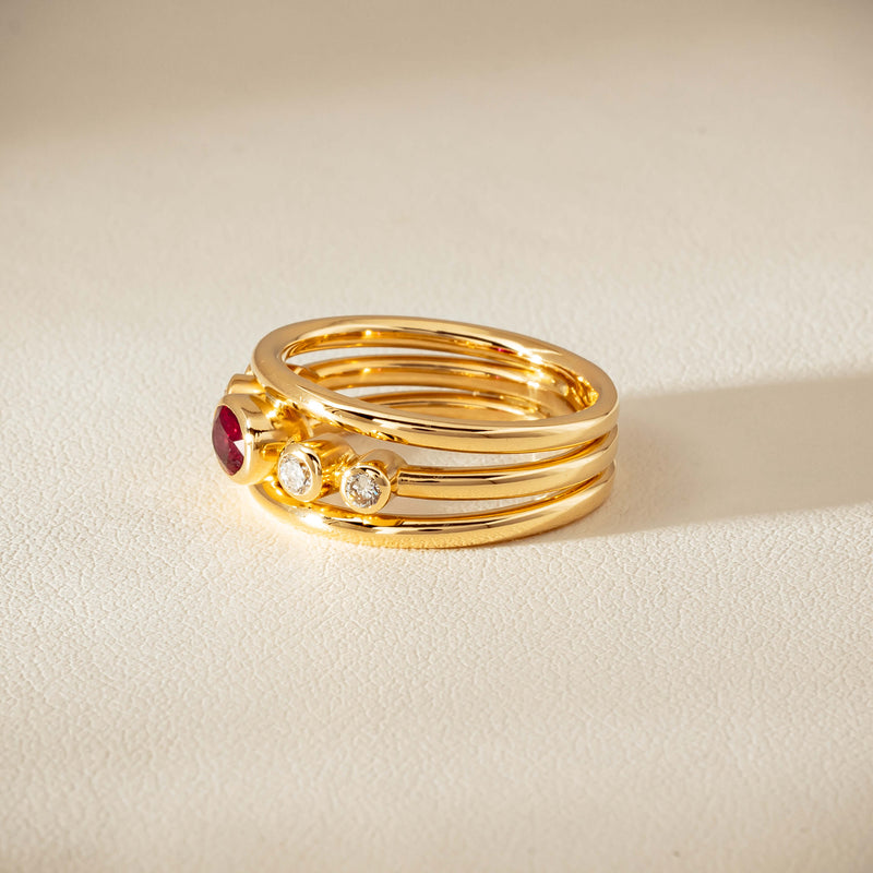 Deja Vu 18ct Yellow Gold .50ct Ruby & Diamond Ring