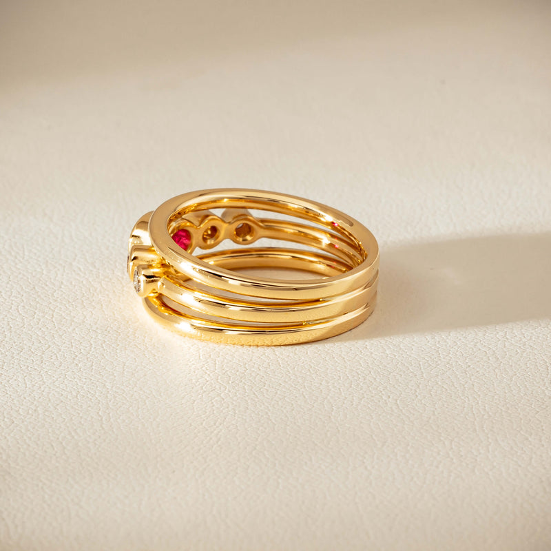 Deja Vu 18ct Yellow Gold .50ct Ruby & Diamond Ring