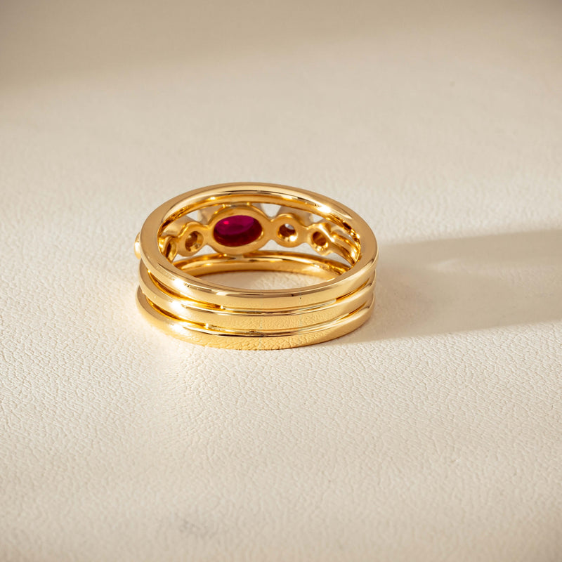 Deja Vu 18ct Yellow Gold .50ct Ruby & Diamond Ring