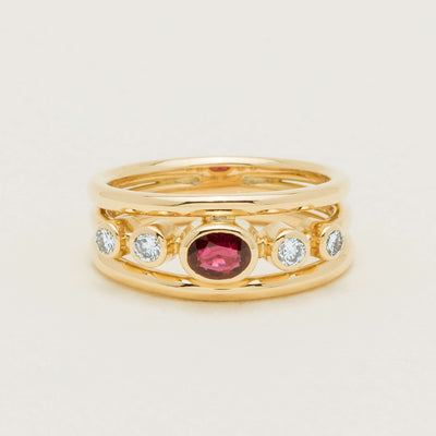 Deja Vu 18ct Yellow Gold .50ct Ruby & Diamond Ring