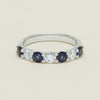 18ct White Gold .70ct Sapphire & Diamond Panorama Ring