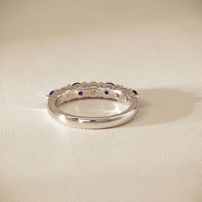 18ct White Gold .70ct Sapphire & Diamond Panorama Ring