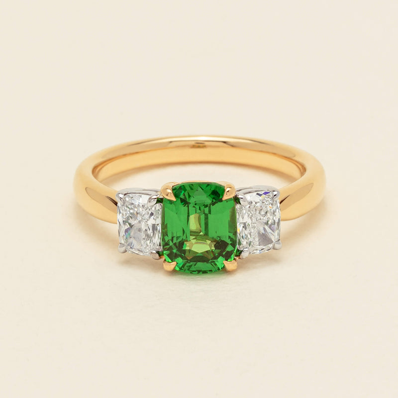 18ct Yellow Gold 2.01ct Tsavorite & Diamond Odyssey Ring