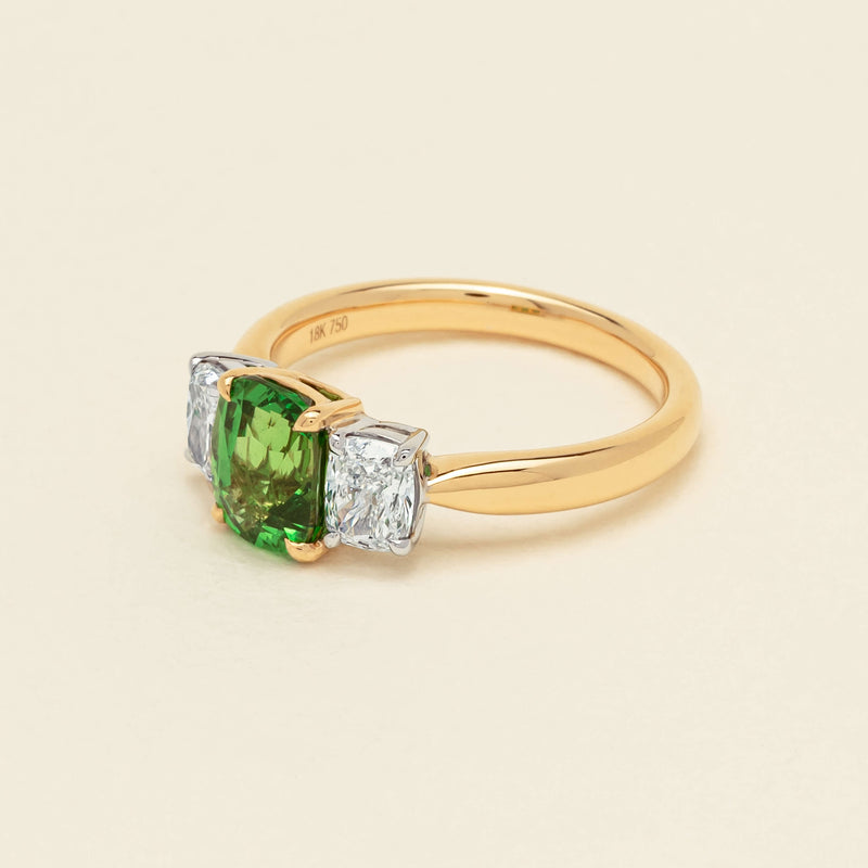 18ct Yellow Gold 2.01ct Tsavorite & Diamond Odyssey Ring