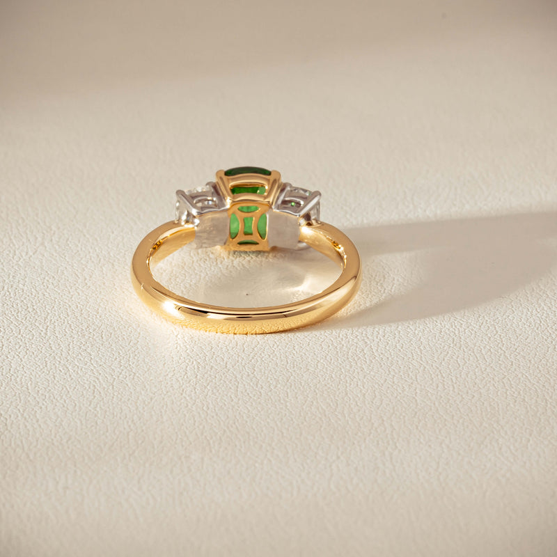 18ct Yellow Gold 2.01ct Tsavorite & Diamond Odyssey Ring
