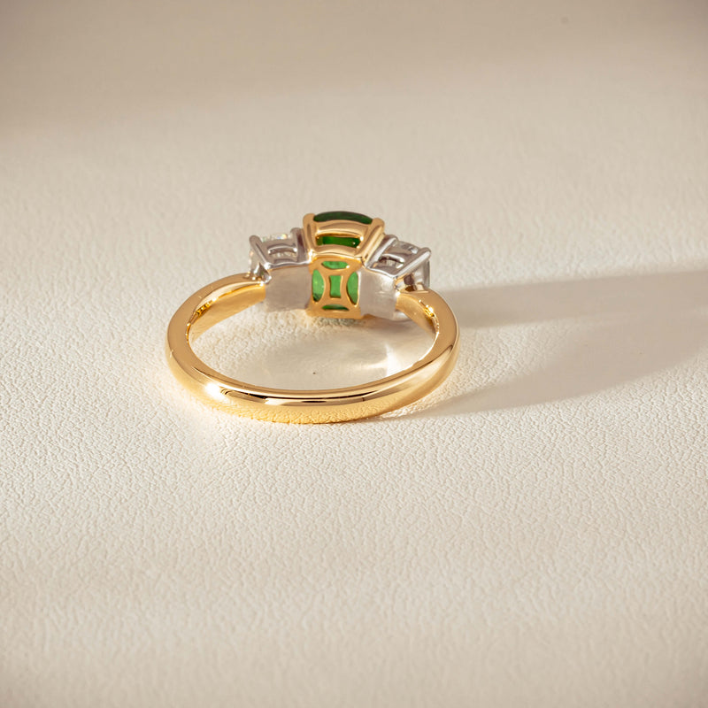 18ct Yellow Gold 2.01ct Tsavorite & Diamond Odyssey Ring