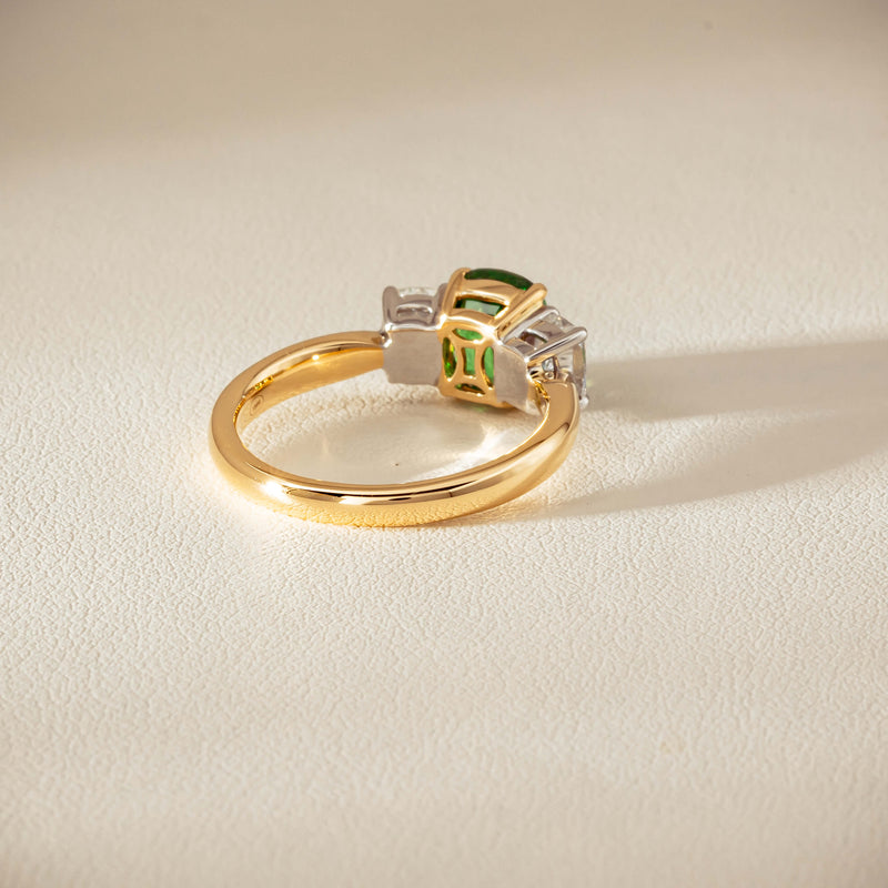 18ct Yellow Gold 2.01ct Tsavorite & Diamond Odyssey Ring