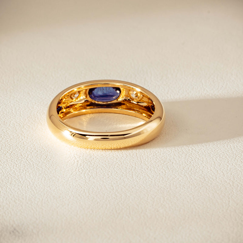 18ct Yellow Gold .43ct Sapphire & Diamond Kylie Ring