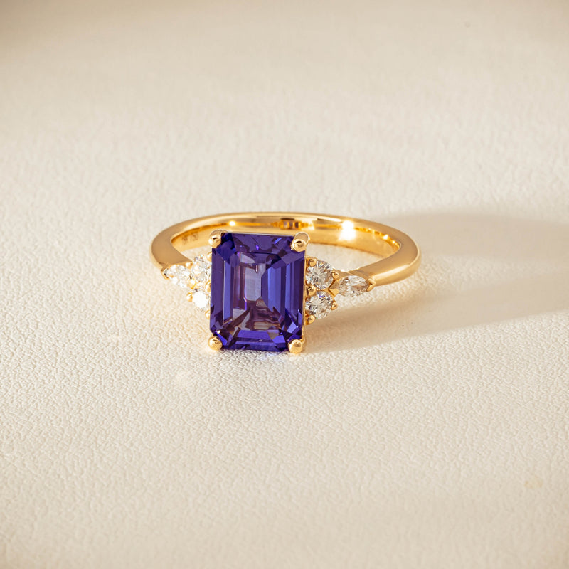 18ct Yellow Gold 2.88ct Tanzanite & Diamond Oriana Ring