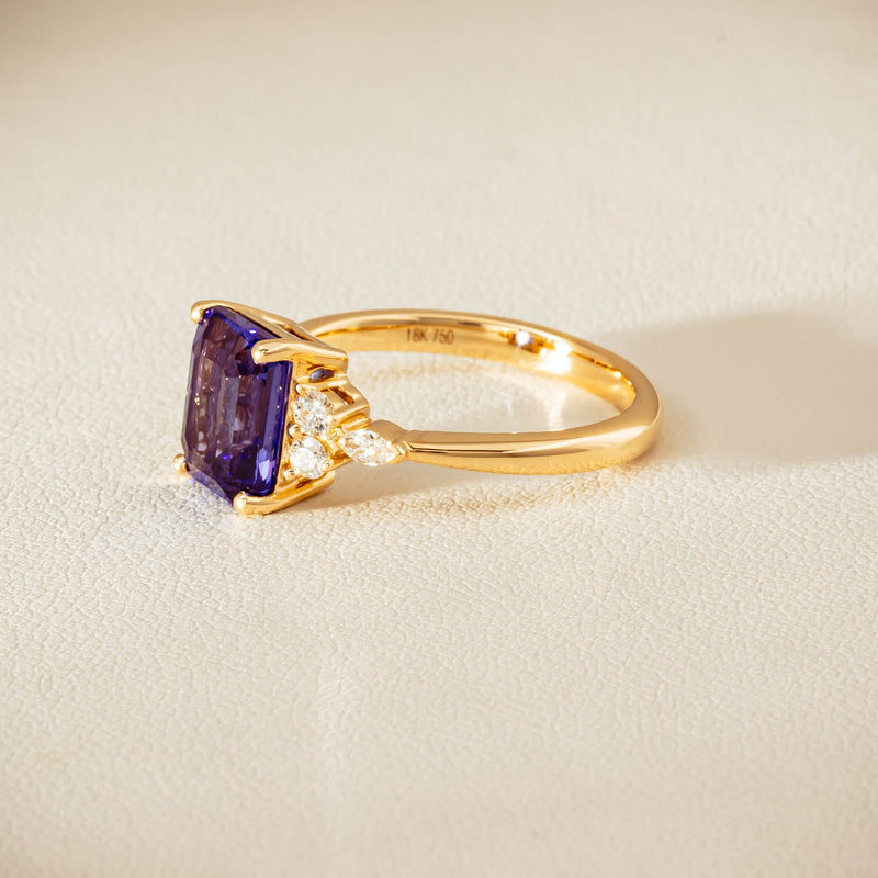 18ct Yellow Gold 2.88ct Tanzanite & Diamond Oriana Ring