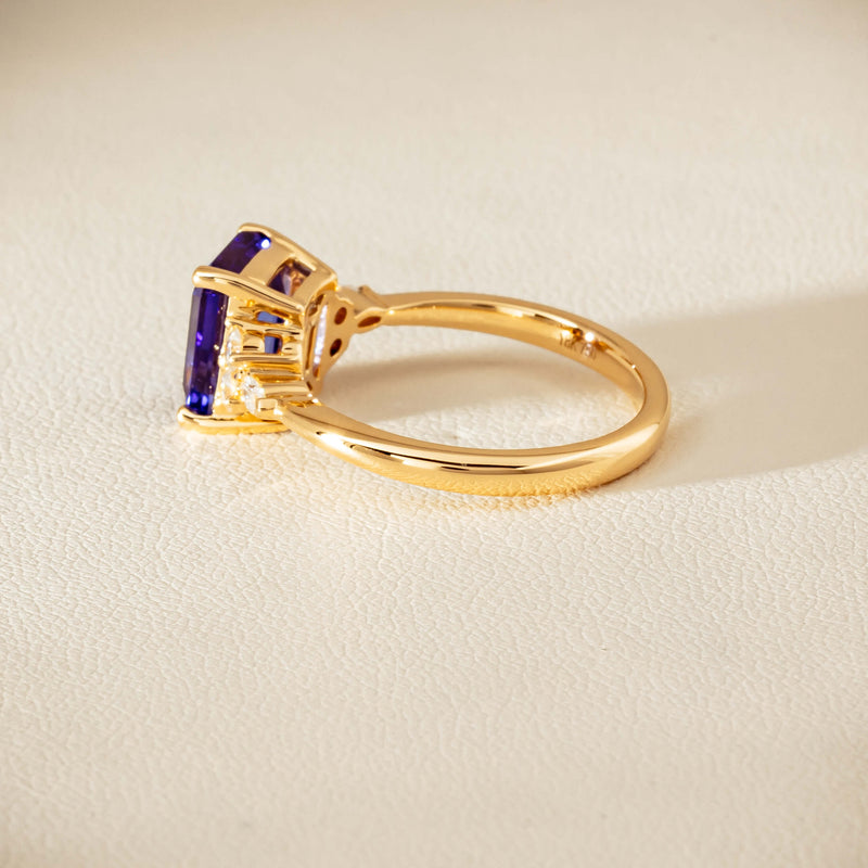 18ct Yellow Gold 2.88ct Tanzanite & Diamond Oriana Ring